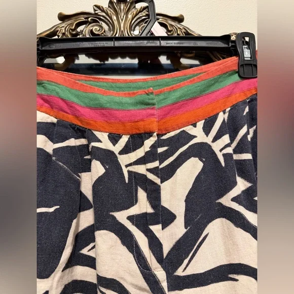 FARM Rio Black & Cream Tropical Wide-Leg Pants with Striped Waistband - Picture 5 of 9